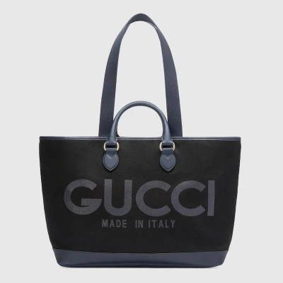 Gucci Large Tote Bag With  Print In Black