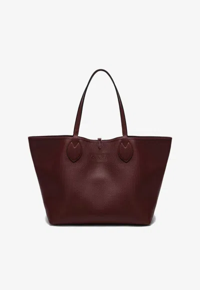 Gucci Large Totissima Reversible Leather Tote Bag In Burgundy
