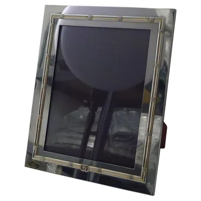 Pre-owned Gucci Large Vintage Italian  Picture Frame C.1970 In Silver