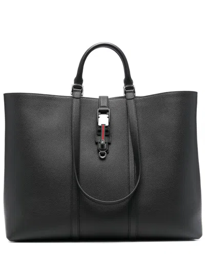 Gucci Large Web-trim Tote Bag In Black