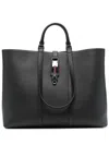 Gucci Large Web-trim Tote Bag In Black