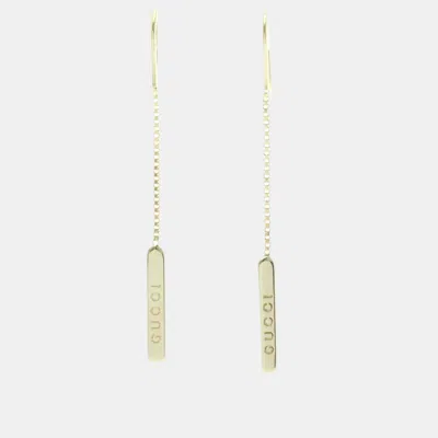 Pre-owned Gucci Lariat Earrings 18k Yellow Gold Drop Earrings Gold