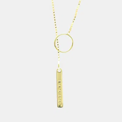 Pre-owned Gucci Lariat Necklace Yellow Gold 18k No Stone Pendant Necklace Gold
