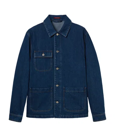 Gucci Laser Detail Denim Jacket In Blue