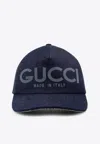 Gucci Lasered Denim Baseball Cap In Blue