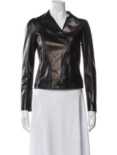 Pre-owned Gucci Late 2000's - Early 2010's Leather Biker Jacket In Black