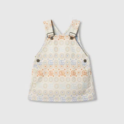 Gucci Babies' Latzhosenkleid Aus Baumwolle Mit Doppel G In White