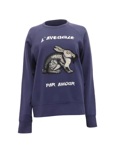 Pre-owned Gucci L'aveugle Par Amour Sweatshirt In Blue