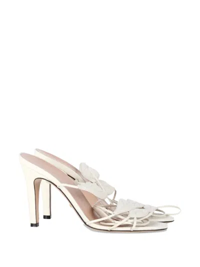 Pre-owned Gucci Leaf Strapped Sandals In White