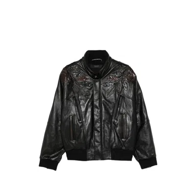 Gucci Leaf-applique Jacket In Black