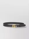 Gucci Leather Adjustable Belt Gold-tone Buckle In Black