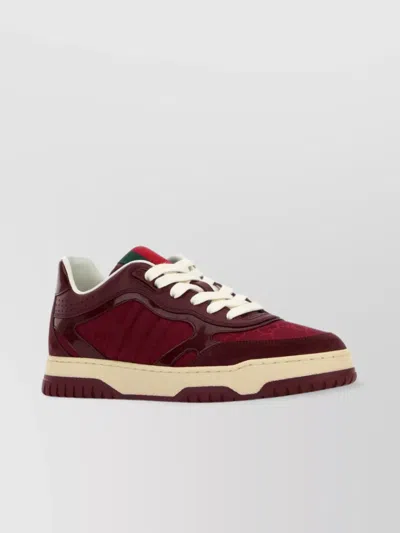 GUCCI LEATHER AND FABRIC SNEAKERS