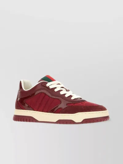 GUCCI LEATHER AND FABRIC SNEAKERS