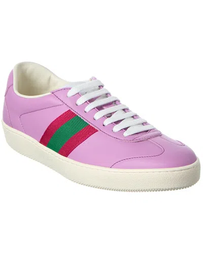 Gucci Leather & Suede Sneaker In Purple