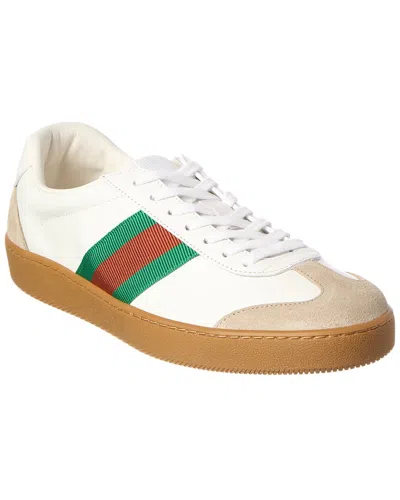 Gucci Leather & Suede Sneaker In White