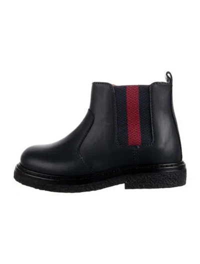 Pre-owned Gucci Babies' Leather Ankle Boots In Blue