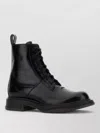 Gucci Leather Ankle Boots Chunky Sole Pull Tab In Black