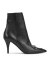 Gucci Leather Ankle Boots With Horsepiece In Black