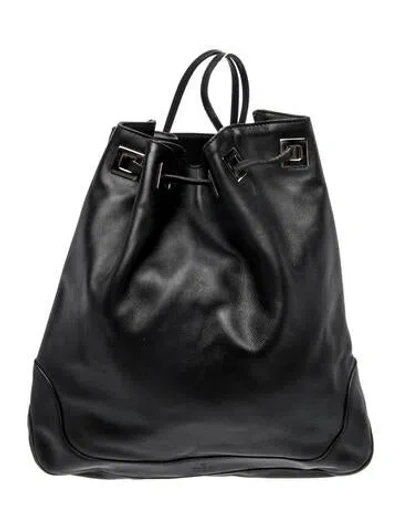 Pre-owned Gucci Leather Backpack In Black