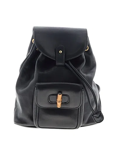 Pre-owned Gucci Leather Backpack In Black