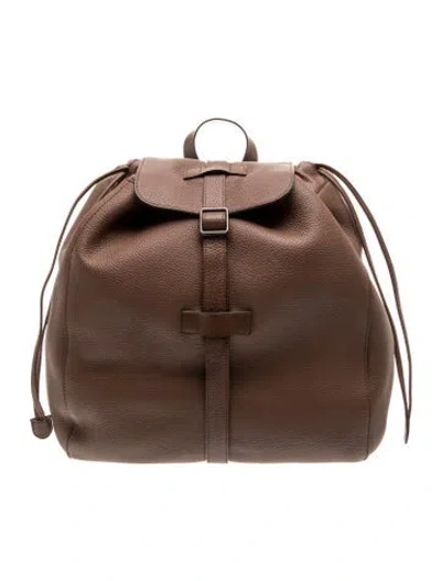 Pre-owned Gucci Leather Backpack In Brown