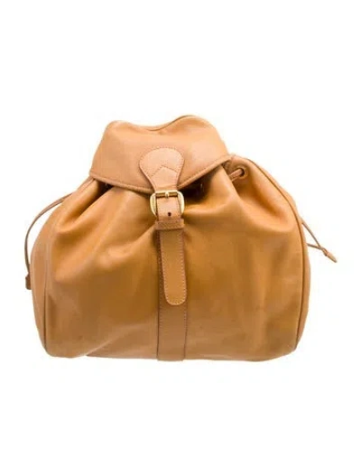 Pre-owned Gucci Leather Backpack In Neutral