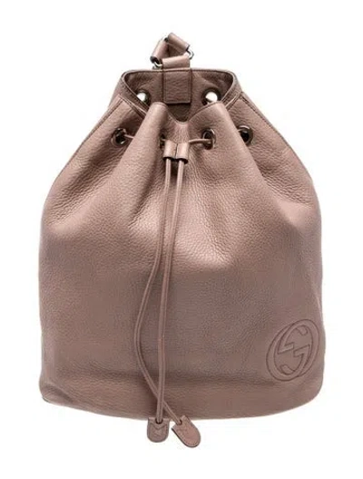 Pre-owned Gucci Leather Backpack In Pink