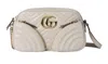 Gucci Gg Marmont Leather Shoulder Bag In White