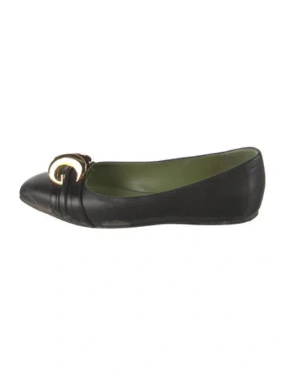 Pre-owned Gucci Leather Ballet Flats In Black