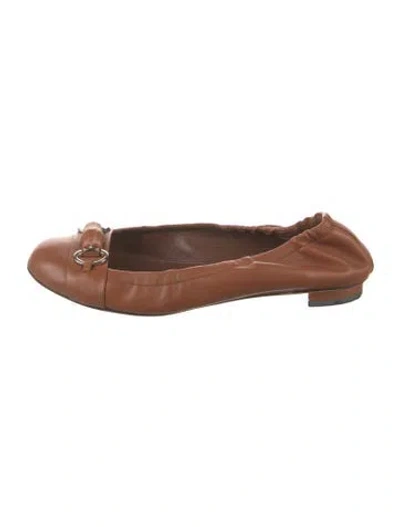 Pre-owned Gucci Leather Ballet Flats In Brown