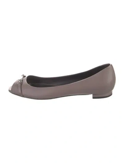 Pre-owned Gucci Leather Ballet Flats In Purple