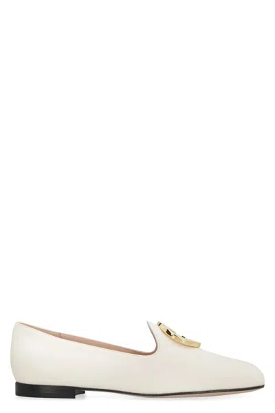 Gucci Leather Ballet Flats In White