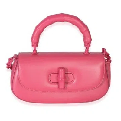 Pre-owned Gucci Leather Bamboo Diva Bag Medium In Pink