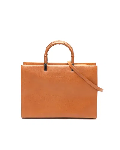 Gucci Leather Bamboo Handbag In Brown