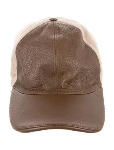 Pre-owned Gucci Leather Baseball Cap In Brown
