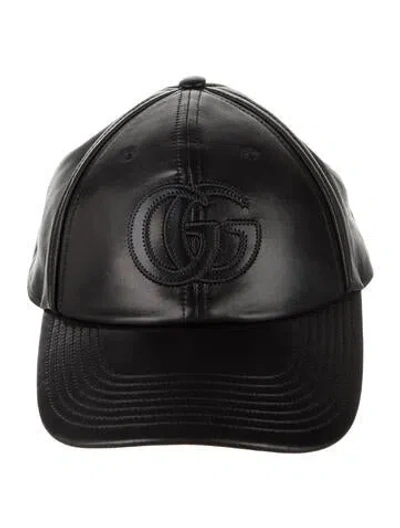 Pre-owned Gucci Leather Baseball Cap W/tags In Black