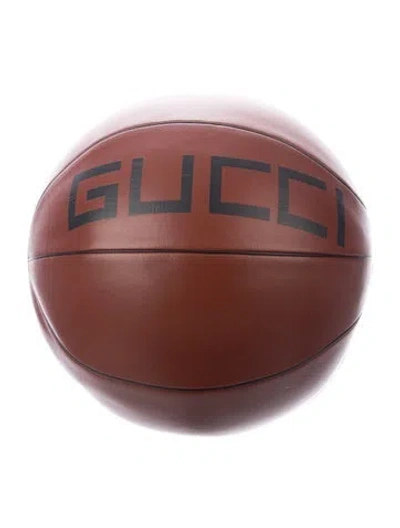 Pre-owned Gucci Leather Basketball In Brown