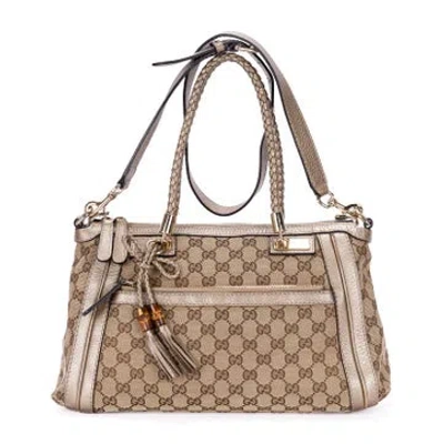Pre-owned Gucci Leather Bella Satchel 2way In Neutrals