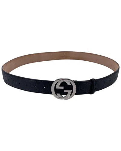 Gucci Leather Belt (authentic Pre-loved) In Black