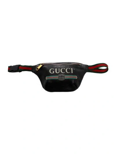 Pre-owned Gucci Leather Belt Bag In Black