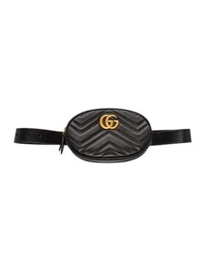 Pre-owned Gucci Leather Belt Bag In Black