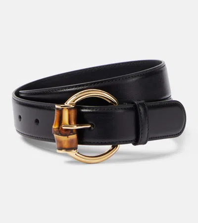 Gucci Bamboo Leather Belt In Black