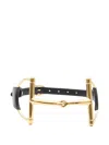 Gucci Oversized Horsebit Wide Leather Belt In Black