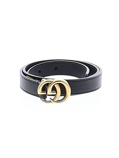Pre-owned Gucci Leather Belt In Black