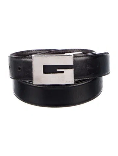 Pre-owned Gucci Leather Belt In Black