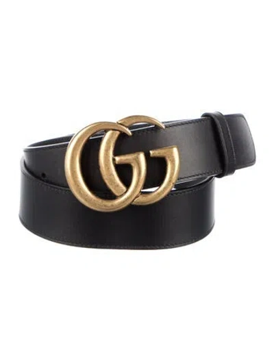 Pre-owned Gucci Leather Belt In Black