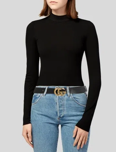 Pre-owned Gucci Leather Belt In Black