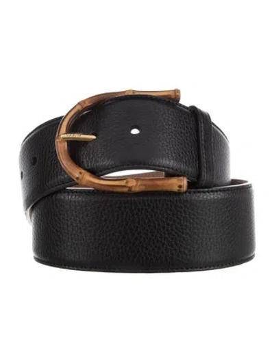 Pre-owned Gucci Leather Belt In Black