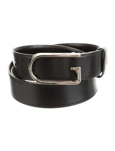 Pre-owned Gucci Leather Belt In Black