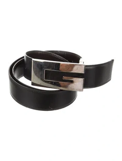 Pre-owned Gucci Leather Belt In Black